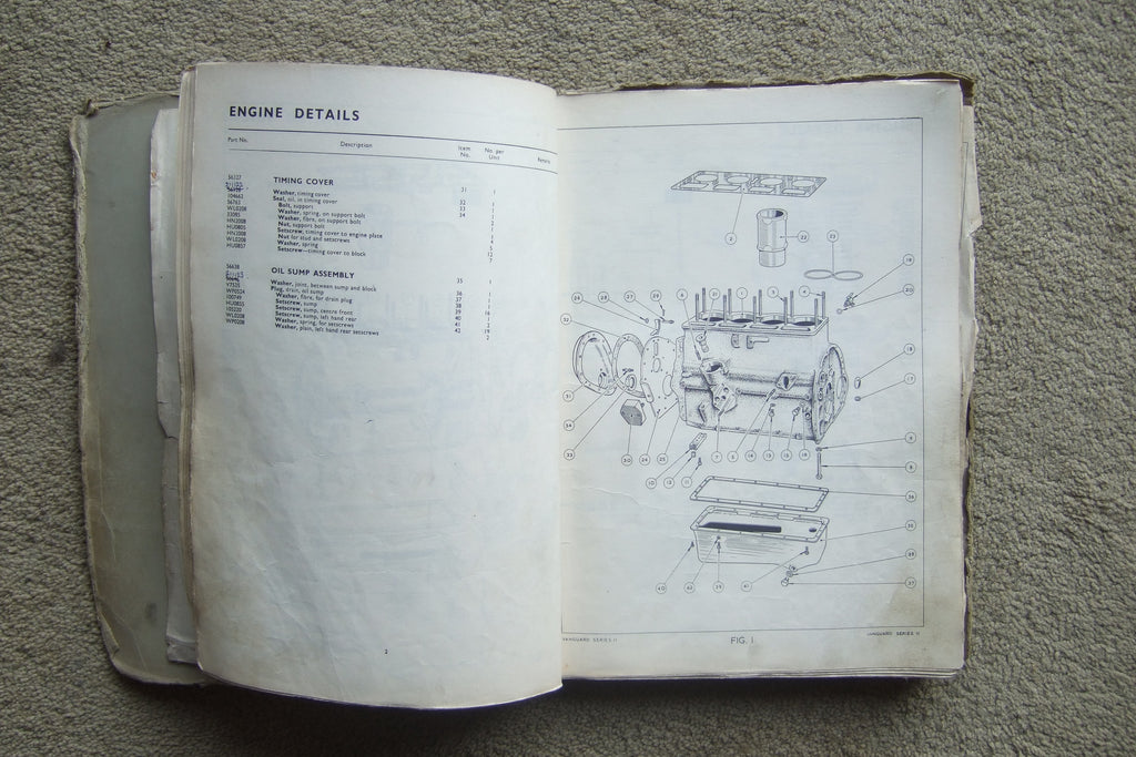 Standard Vanguard Series 2 Spare Parts Catalogue Nelson Merchants