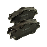 Close pair view of both pads laid side by side, shrink-wrap intact, Bosch logo and full moulded identification stampings in focus