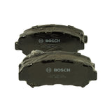 Two shrink-wrapped brake pads stacked, clear view of grey Bosch logo and moulded markings '0 986 AB2 375', '07927', ECE '586' approval mark and 'RB9195' pad ID on friction-plate backs