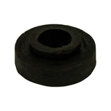 Opposite angled top view showing the raised boss side more clearly. The stepped shoulder between outer flange and inner boss is clearly defined. No markings visible. Rubber surface shows age-consistent texture.