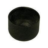 Interior/underside view showing hollow cup cavity; flat open base with thickened rubber sidewall and smooth internal bore; typical wheel cylinder boot profile
