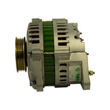 Right-side profile showing 6-groove serpentine pulley and vented housing. Lucas label clearly readable: part number LRA1629, Nissan OEM cross-reference 23100-26B61, date/batch code 1020006, Lucas logo, 'Made in Japan' text.