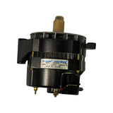 Three-quarter top-rear view showing the spool shaft/keyway drive end at top, black housing, and the main data plate clearly reading Prestolite / Leece-Neville, MODEL 8LHA3161U, AMPS 110, VOLTS 24, DATE 201108, SALES NO 110-550, MANUFACTURED IN USA BY PRESTOLITE ELECTRIC, INC.