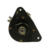 Drive-end flange face showing central shaft bore with yellow protective cap, four mounting screws, and stamped part number Z310682 on the flange casting. Terminal connections visible at top left.