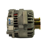 Right-side profile with Unipoint brand label clearly legible: 'ALT-1608 / 12V 105A / UNI1003'. 6-groove gold-zinc pulley at right. Terminal connector block visible at lower left. Part appears new with no signs of installation or wear.