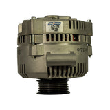 Front-on view of slip-ring end showing Unipoint label clearly reading ALT-1705 / 12V 130A / UNI0306. Casting code 210-5210 visible on lower stator ring. Multi-groove serpentine pulley visible at bottom. Unit unpackaged, no box present.