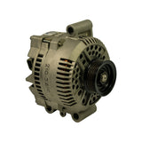 Three-quarter rear-drive-end view showing alternator from pulley side at an angle, confirming multi-groove serpentine pulley profile and casting code 210-5210 on stator housing. Unipoint label partially visible top-left.