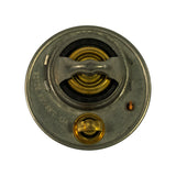 Top-down view of the thermostat clearly showing the rim stamping '8272S 85/88°C 13A' and the brass jiggle pin set into the flange