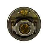 Underside view showing 'ITALY' cast into the rim and a brass jiggle pin marked '85°' indicating start-to-open temperature