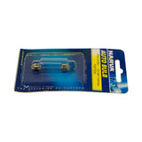 Packaging laid flat at oblique angle, landscape orientation. Reverse side visible — plain blue card stock with 'THE VISION TO GO FURTHER' slogan across lower half. Part number band and Narva logo readable on right-hand edge. Blister bubble fully sealed.