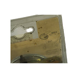 Close-up of top corner of blister pack reverse showing wiring diagram detail and wire gauge specs: 12V=1.5mm, 24V=1mm. Packaging shows age yellowing on card insert. Stebel brand name partially visible through blister.