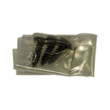 Accessory pack: two sealed clear polythene bags each containing multiple self-tapping mounting screws (black, pan-head with coarse thread), included for flange base installation.