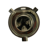 Top-down view into the open base ring, showing the three asymmetric H4 locating tabs (two upper, one lower) and the central socket with three internal contact tabs