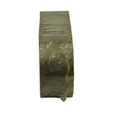 End-on view of the wrapped bearing stack showing the flat parting faces and overall rectangular package profile