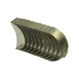 Opposite three-quarter angle of the wrapped bearing stack showing the scored outer backs and locking tabs