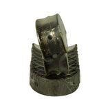 End-on view showing the oil feed hole through a bearing half and the stacked shells wrapped together