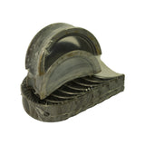 Angled view clearly showing the flanged (thrust) bearing half seated on top of the grooved upper main bearings