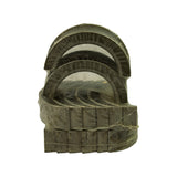 Angled view of the bundled half-shells in clear shrink wrap, edges showing repeated 040 stampings and one shell marked MB7703AM