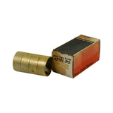 Side profile view of the four cam bearing shells stacked loosely, showing consistent wall thickness and semi-circular form of each shell half.