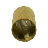 Angled view of all four shells showing the outer steel backing and inner white-metal lining, with visible oil distribution hole on at least one shell.
