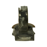 End-on view of shrink-wrapped bearing stack showing profile of five pairs of main bearings