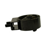 Low-angle side view showing full bracket profile — square hollow section with single stud, rounded rubber-bonded cylinder body and secondary stud visible at opposite end.