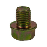 Reverse orientation side profile showing threaded shank uppermost and wide flange collar base, hex flats visible on lower portion