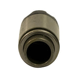 End-on view of open base end showing hollow interior bore and machined inner shoulder/seating ledge; confirms cup-type open-bottom lash adjuster design.