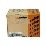Front of Cofap branded cardboard box showing product label: RSN-PD6, RING SET NISSAN PD6 5mm TOP 3.5mm SEC 5mm OIL 125mm BORE ALT:COFDC6470 STD. White retailer sticker 'Cofap DC.6470' and internal SKU label at bottom. Piston ring diagram printed on upper left. Orange Cofap stripe down right side.