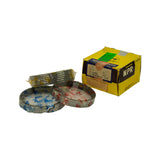 Contents laid out beside yellow NPR box — three ring packs (1st, 2nd, Oil) visible in front, box label clearly showing SDT10075ZZ and NPR branding on right side panel. Box print reads NIPPON PISTON RING CO. LTD, Made in Japan.