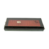 Side-angle of black-framed filter showing thick black polyurethane bonded frame, CA4303J sticker and A345 handwriting visible on top face