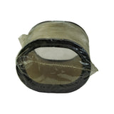 Opposite end view showing open inlet with pleated media and inner wire mesh visible, sealed rubber gasket at rim