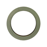 Top-down view of the opposite (or rotated) end cap, same pale beige finish with stamped concentric rings, minor scuffing and handling marks on the paint
