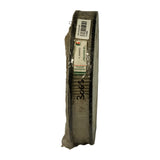 Side view showing the Kralinator/Polytron green end label in detail: 'REMOVE LABEL BEFORE INSTALLING FILTER / ENLEVER L'ETIQUETTE AVANT L'INSTALLATION DU FILTRE', the Dana Canada address, and the reseller barcode sticker reading 'Dana Canada A240'. Handwritten '3065' visible.