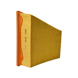 Wide end-face view showing full depth of the wedge element from the opposing short side, 'RYCO A1715 2318092' visible on the paper face, prominent orange polyurethane seal.