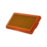 Three-quarter top view highlighting pleat uniformity and undamaged frame edges