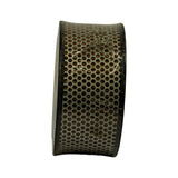 End-on profile showing overall height of the filter and shrink-wrap packaging intact