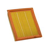 Top-down view of outlet face, showing the bevelled corner that gives the panel its asymmetric shape and the central reinforcing ribs