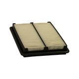 Second low-angle view showing the longer rectangular dimension and two-column pleated element; black frame with corner clips visible on shorter edge.