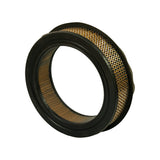 Opposite angled view showing inner bore clearly, black rubber bottom end cap, and outer paper media with metal mesh covering — no markings visible