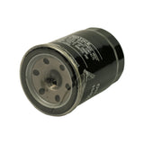 Bottom view showing threaded centre port and six evenly spaced anti-drain-back ports around the sealing face; partial part number visible on body