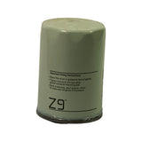 Filter rotated to 'Important fitting instructions' panel — standard spin-on fitting instructions: apply oil to gasket, tighten minimum 3/4 turn after gasket contacts pad, refill crankcase and check for leaks.