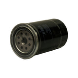 Filter laid on side at slight angle, base plate fully visible showing central threaded inlet surrounded by ring of eight inlet ports, with blue rubber sealing gasket. Z720 text and small print visible on body.