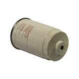 Filter lying on its side showing top dome and base simultaneously. Batch code '2406' visible on top cap near bleed port. Fitting instruction text visible on body.