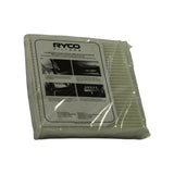 Filter sealed in clear plastic bag, instruction sheet visible on top showing Ryco logo, fitting steps, and Ryco Group Pty Ltd Altona North Australia plus Ryco Group NZ Otahuhu Auckland addresses, instruction sheet IS182P Iss 2