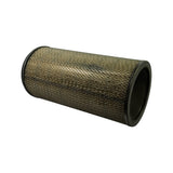 Opposite end three-quarter angle showing the second open end of the filter core. Expanded metal body and pleated media clearly visible. Minor surface aging on media colour consistent with shelf storage.