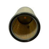 Top end cap face-on showing open bore with inner expanded metal support visible. Small orange dot visible at centre — likely sealing washer or installation indicator. Grey rubber end cap seal ring clearly visible.