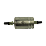 Full side view opposite to Photo 1, reconfirming stamped markings, flow direction arrow, quick-connect port configuration, and overall condition of steel canister.