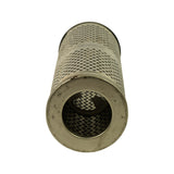 Second top-down view of filter element from opposite end; shows open lower end with inner centre tube visible; light surface marks and minor shelf scuffing on outer canister