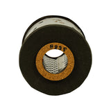 Opposite end cap showing cork ring with date/batch code stamped into the cork (appears to read '8231' or similar); perforated inner tube visible through bore.